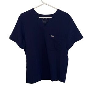 Figs Men's Navy V-Neck Short Sleeve Scrub Tee